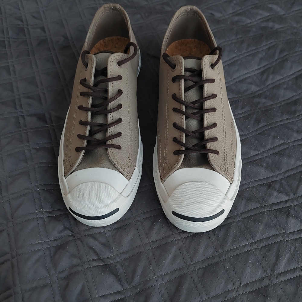 Converse Special Addition Jack Purcell Casual All Leather Sneaker Tan Size 9.
